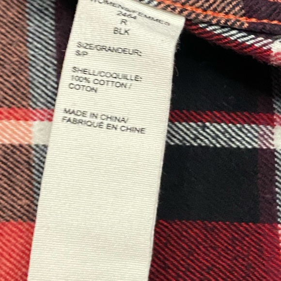 ⭐️Woolrich Womens Large Flannel Button Down shirt Red Black  size small - Picture 5 of 5